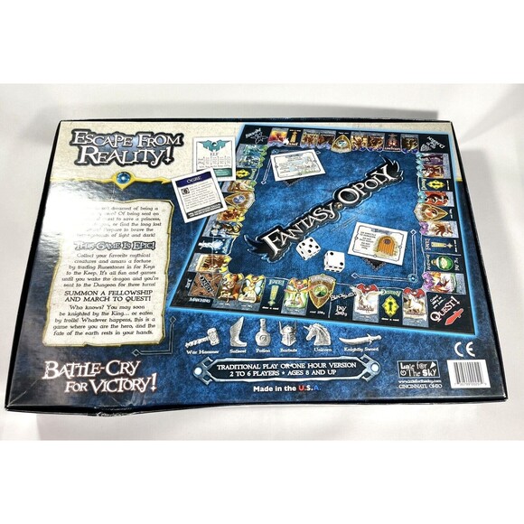 Fantasy Opoly Fantasy Board Game One Epic Quest Late for the Sky Complete - Picture 6 of 16